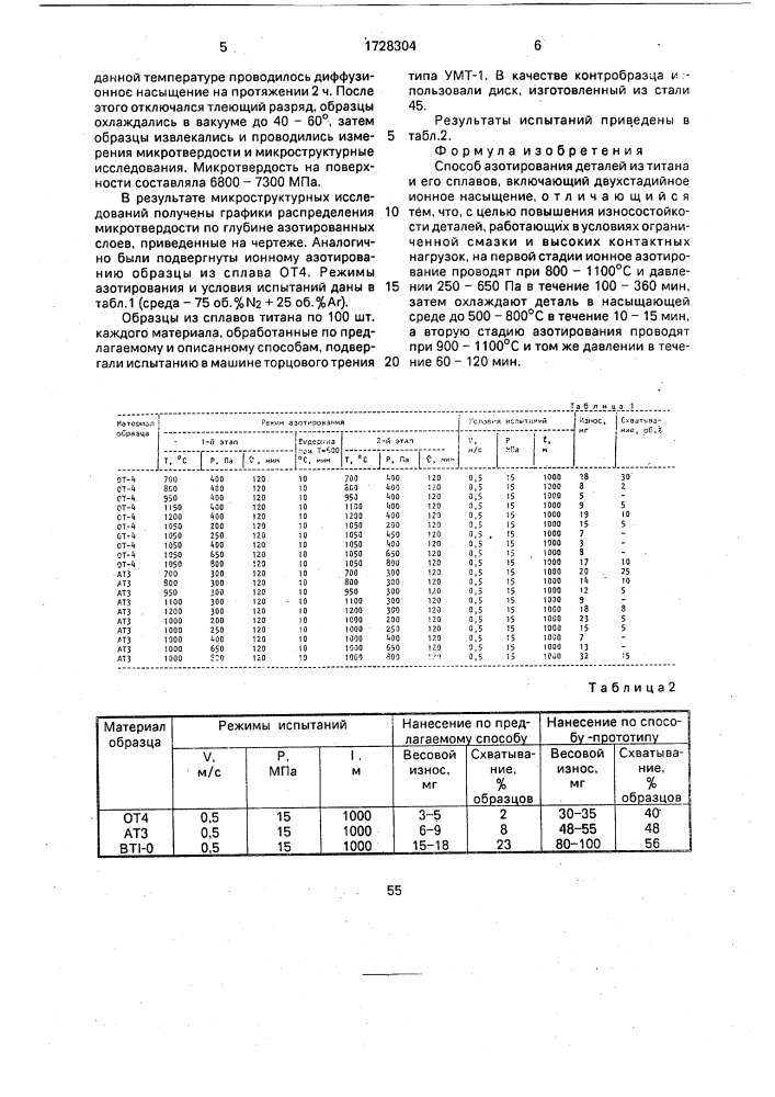 Способ азотирования деталей из титана и его сплавов (патент 1728304)