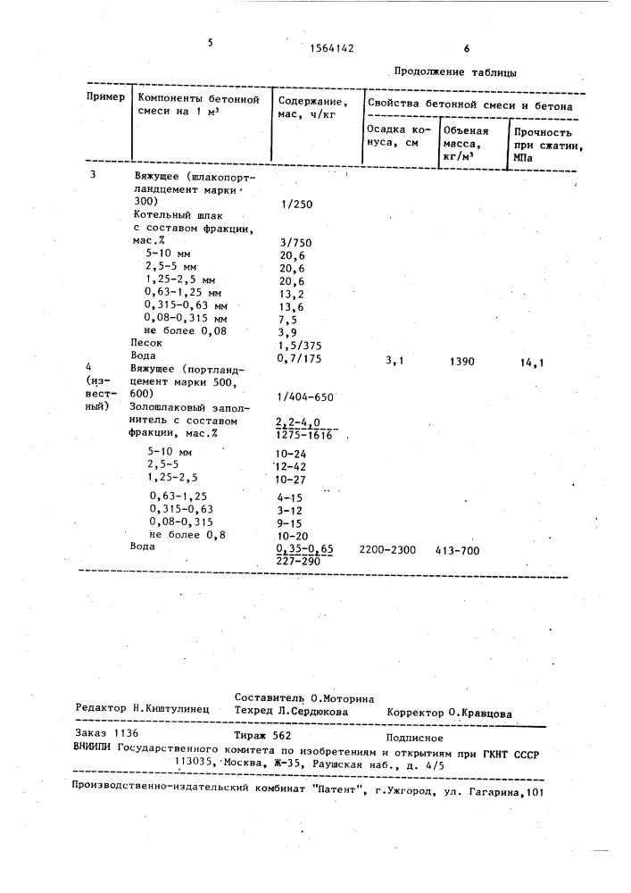 Бетонная смесь (патент 1564142)