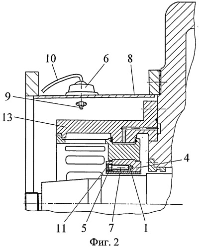Беспроводная система измерения температуры опорных и упорных подшипников скольжения (патент 2516918)