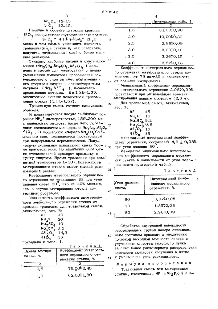 Травильная смесь (патент 679542)