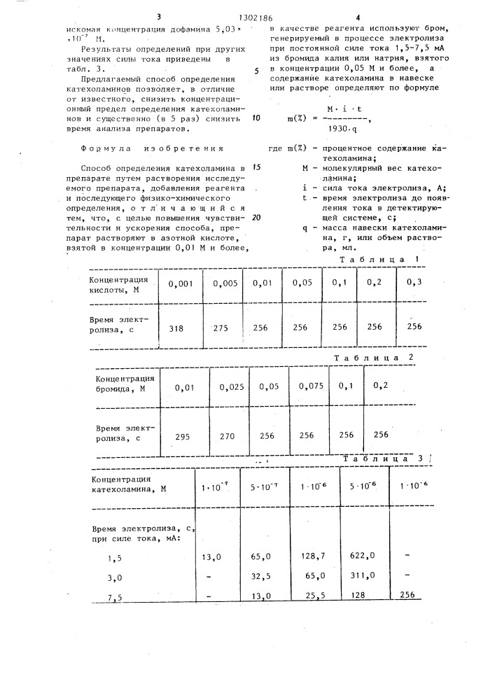 Способ определения катехоламина в препарате (патент 1302186)