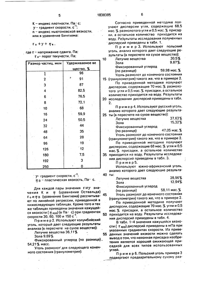 Водоугольная суспензия и способ ее получения (патент 1838385)