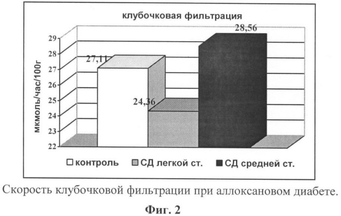 Способ диагностики нефропатии при аллоксановом диабете у экспериментальных животных (патент 2383020)