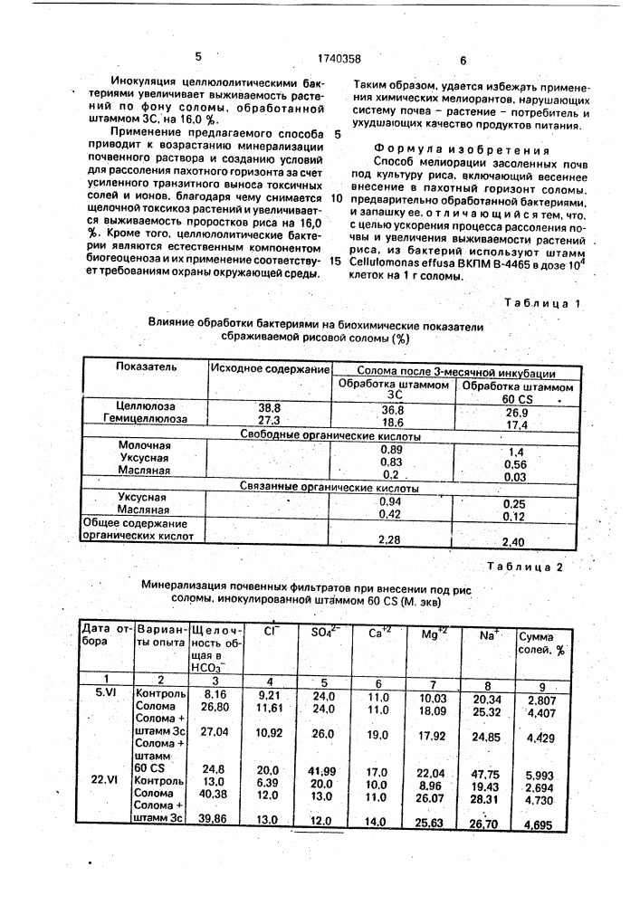 Способ мелиорации засоленных почв под культуру риса (патент 1740358)