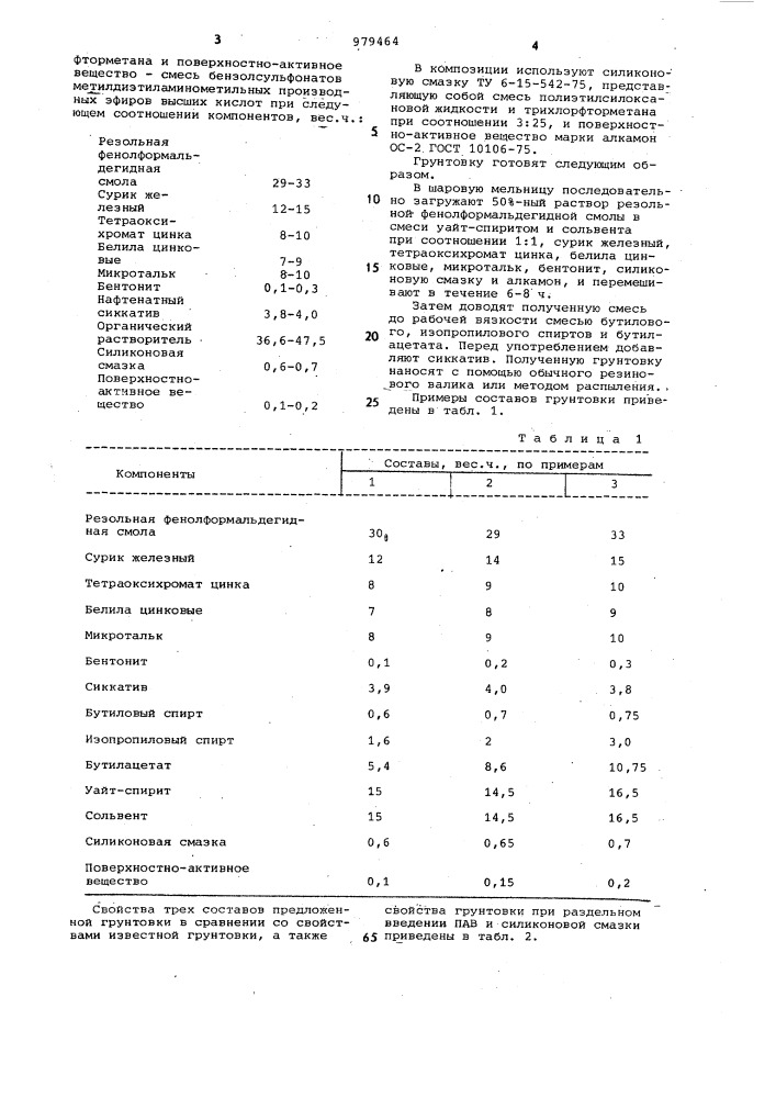 Грунтовка (патент 979464)