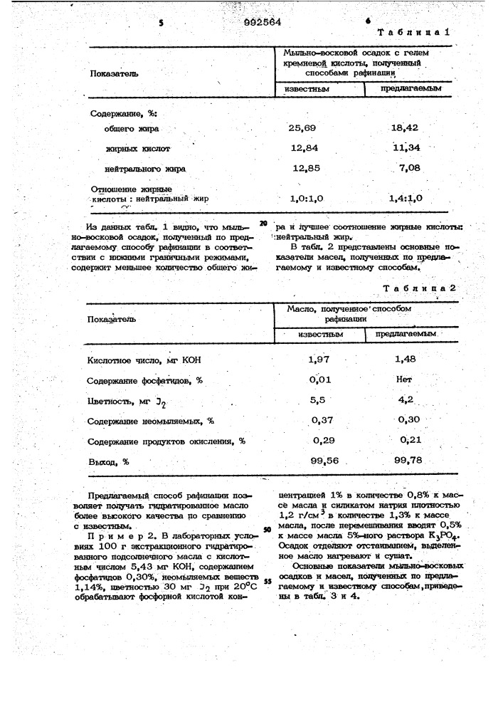 Способ рафинации растительных масел (патент 992564)