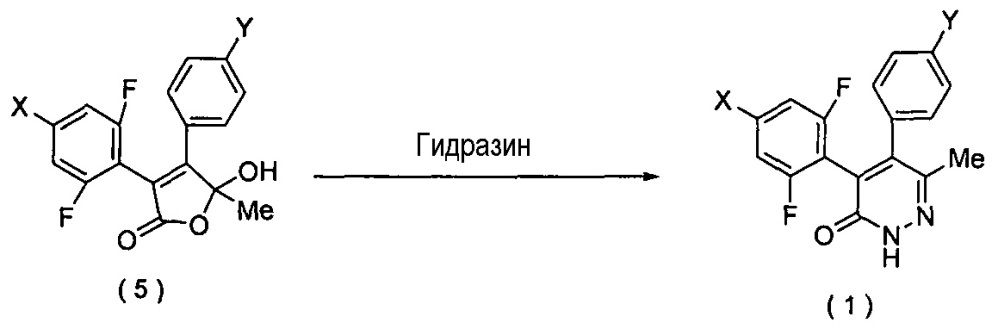 Способ получения соединения пиридазинона и промежуточных продуктов для его получения (патент 2654058)