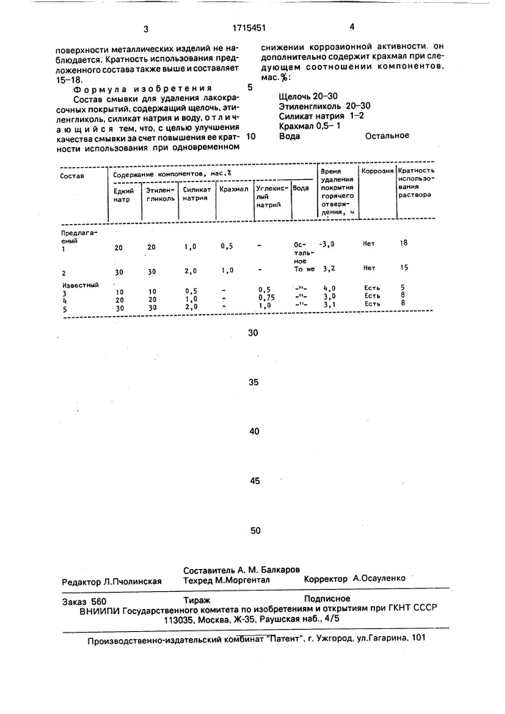 Состав смывки для удаления лакокрасочных покрытий (патент 1715451)