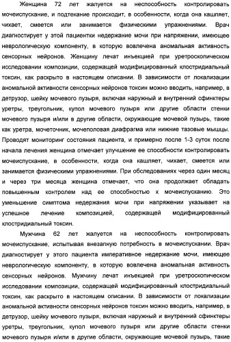 Способы лечения мочеполовых-неврологических расстройств с использованием модифицированных клостридиальных токсинов (патент 2491086)