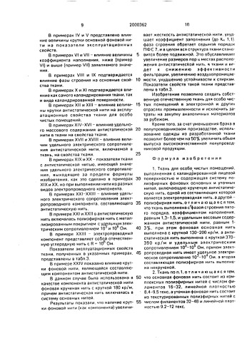 Ткань для особо чистых помещений (патент 2000362)