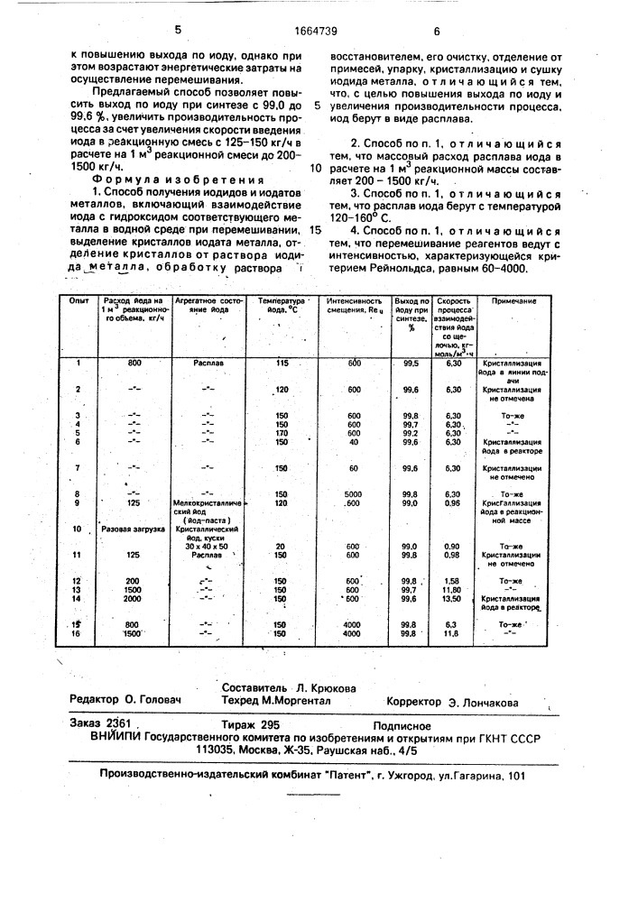 Способ получения иодидов и иодатов металлов (патент 1664739)