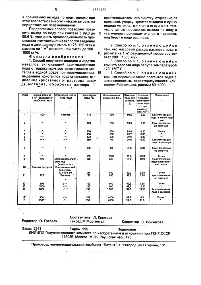 Способ получения иодидов и иодатов металлов (патент 1664739)