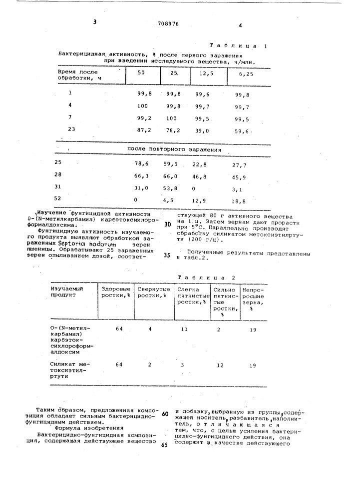 Бактерициднофунгицидная композиция (патент 708976)