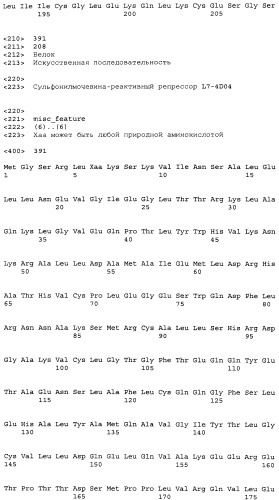 Сульфонилмочевина-реактивные репрессорные белки (патент 2532854)