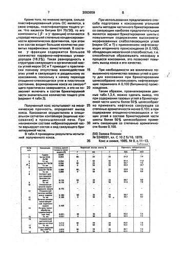 Способ подготовки угольной шихты к коксованию (патент 2003659)