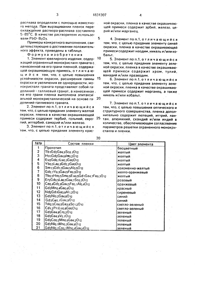 Элемент ювелирного изделия (патент 1831307)