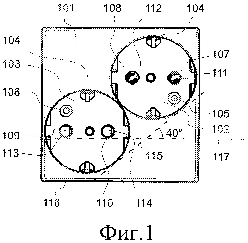 Сдвоенная настенная розетка (патент 2666748)