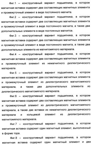 Способ магнитной разгрузки тел качения от действия центробежных сил в опорах вращения и опора вращения для его осуществления (варианты) (патент 2348839)