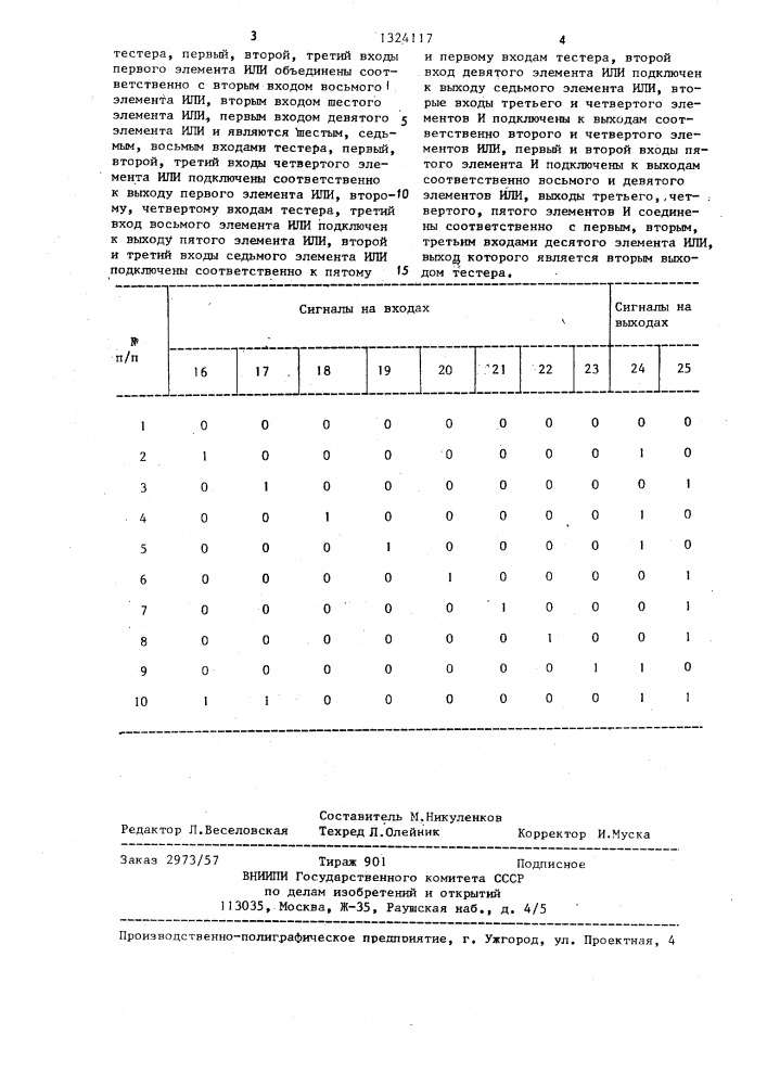 Самопроверяемый тестер для кода "1 из 8 (патент 1324117)