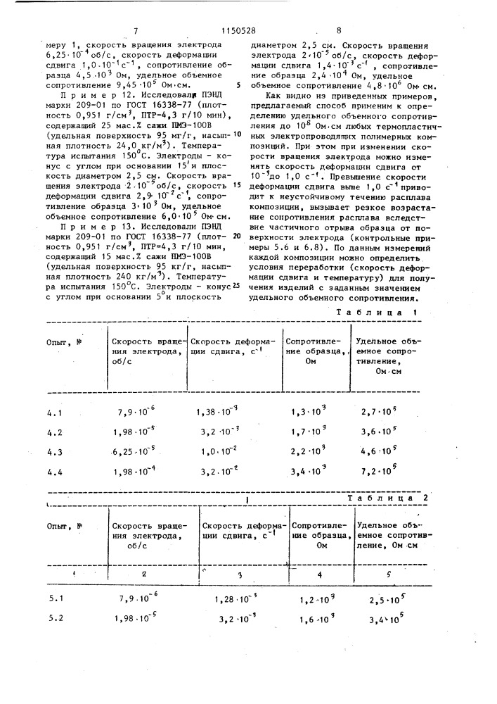 Способ испытания на электропроводность полимерных композиций (патент 1150528)