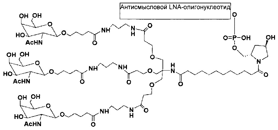 Конъюгаты углевода и lna-олигонуклеотида (патент 2649367)