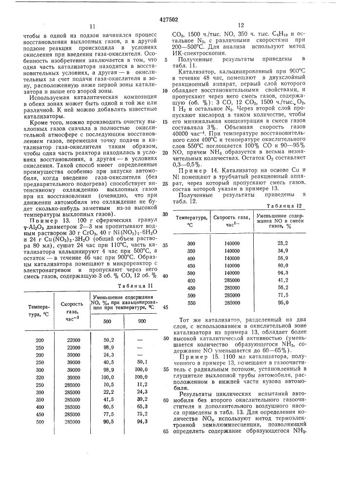 Способ очистки газа (патент 427502)