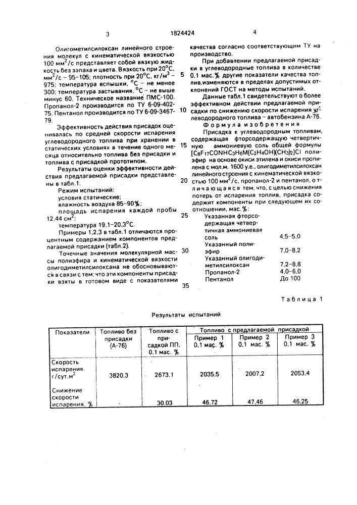 Присадка к углеводородным топливам (патент 1824424)