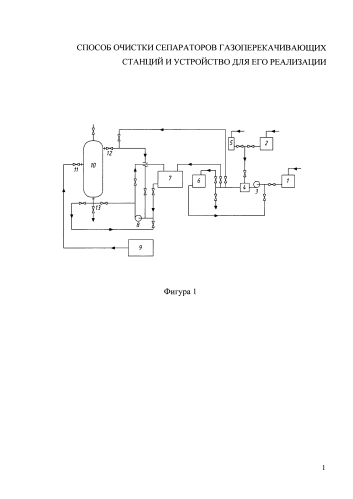 Способ очистки сепараторов газоперекачивающих станций и устройство для его реализации (патент 2581394)
