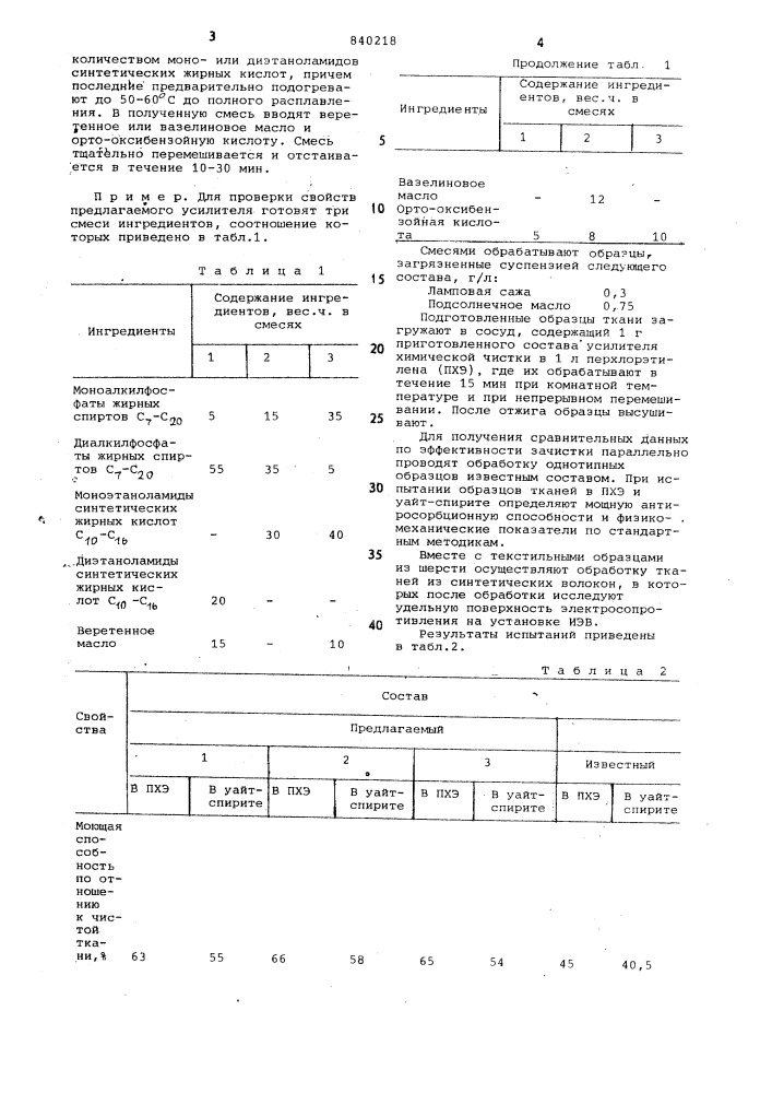 Усилитель химической чистки (патент 840218)