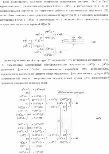 Функциональная структура корректировки аргументов промежуточной суммы &#177;[s&#39;&#39;i] параллельного сумматора в позиционно-знаковых кодах f(+/-) (патент 2362204)