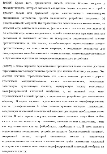 Захват эндотелиальных клеток-предшественников элюирующим лекарственные средства имплантируемым медицинским устройством (патент 2400256)