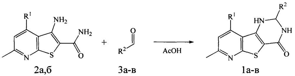 Способ получения производных 2-арил(гетарил)-7-метил-1,2,3,4-тетрагидропиридо[3',2':4,5]тиено[3,2-d]пиримидин-4-она (патент 2634351)