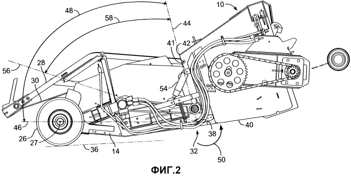 Стабилизирующая система для жатки для уборки сельскохозяйственных культур (патент 2554440)