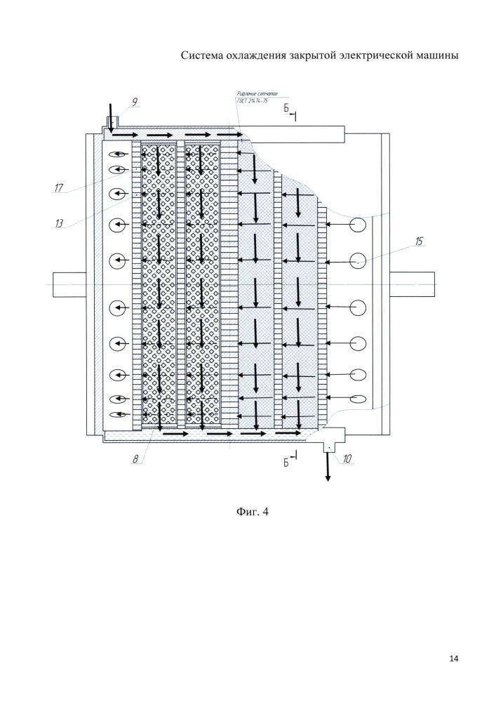 Система охлаждения закрытой электрической машины (патент 2609466)