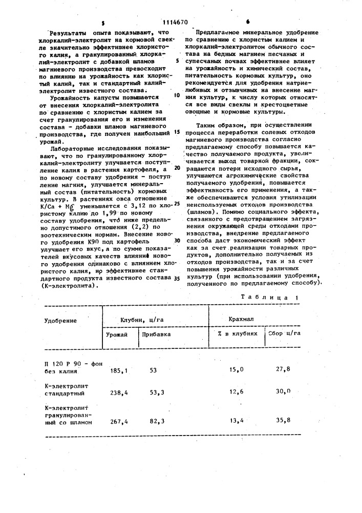 Способ переработки солевых отходов магниевого производства (патент 1114670)