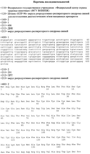 Штамм &quot;кпр-96&quot; вируса репродуктивно-респираторного синдрома свиней для изготовления диагностических и/или вакцинных препаратов (патент 2295567)