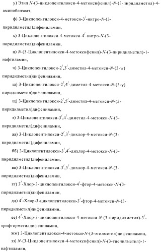 Ингибиторы фосфодиэстеразы 4, включающие n-замещенные аналоги анилина и дифениламина (патент 2368604)