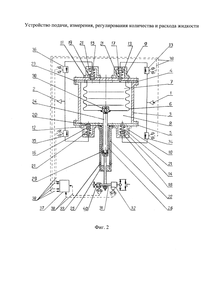 Устройство подачи, измерения, регулирования количества и расхода жидкости (патент 2636948)