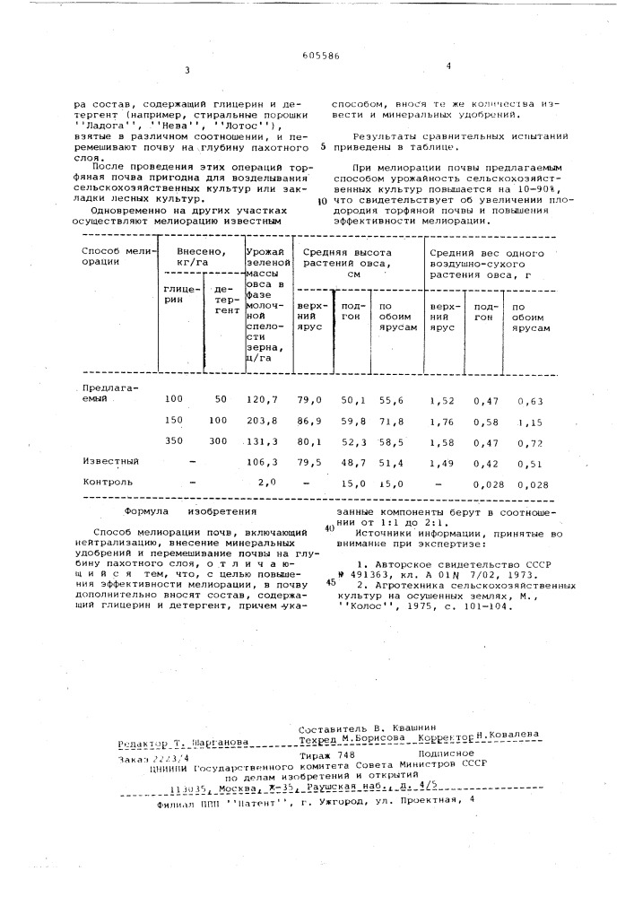 Способ мелиорации почв (патент 605586)