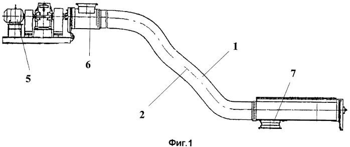 Винтовой конвейер для транспортировки сыпучих грузов (патент 2448028)