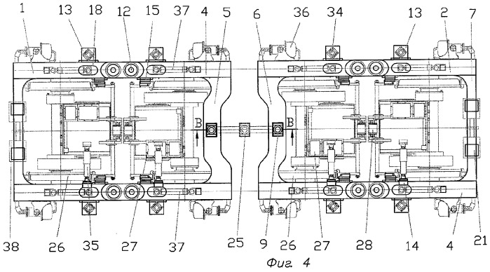 Рама четырехосной тележки восьмиосного железнодорожного тягового транспортного средства (патент 2285627)
