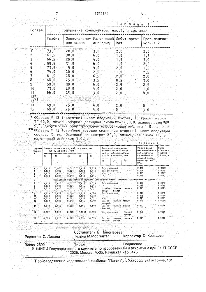 Твердая смазка для пары трения гребень колеса - рельс (патент 1752189)