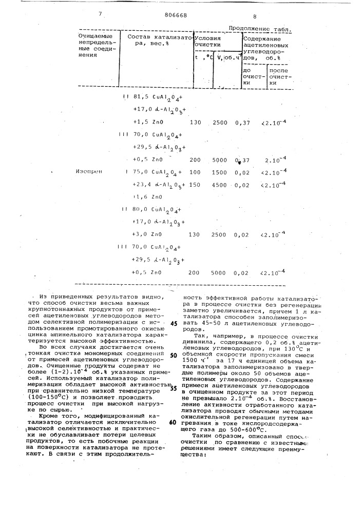 Способ очистки непредельныхсоединений ot примесей ацетиленовыхуглеводородов (патент 806668)
