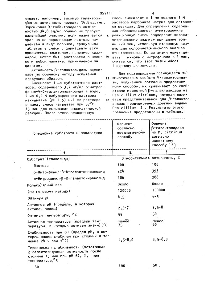 Способ получения @ -галактозидазы (патент 952111)