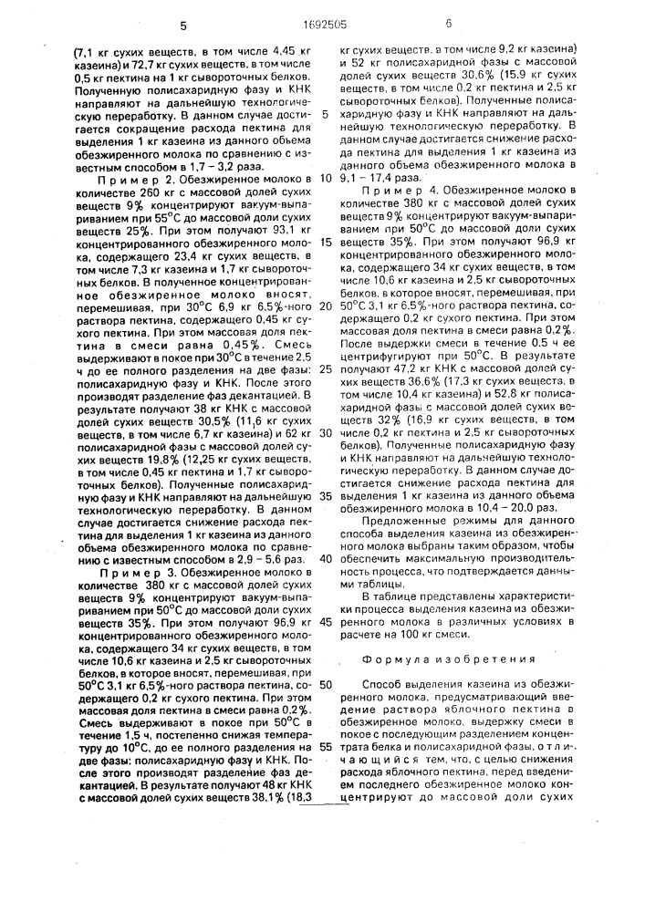 Способ выделения казеина из обезжиренного молока (патент 1692505)