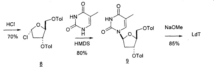 Синтез  -l-2&#39;-дезоксинуклеозидов (патент 2361875)
