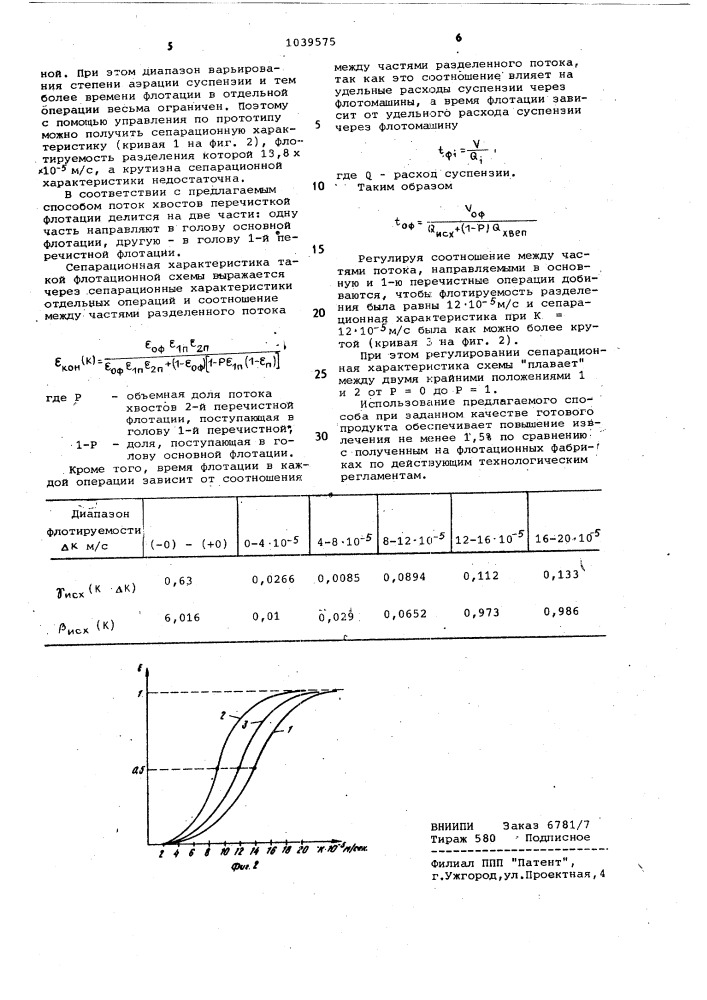 Способ управления процессом флотации (патент 1039575)