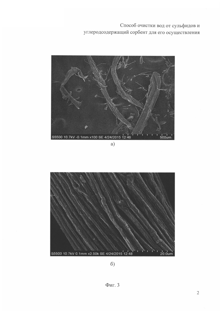 Углеродсодержащий сорбент из растительного сырья и способ очистки воды от сульфидов на его основе (патент 2597381)