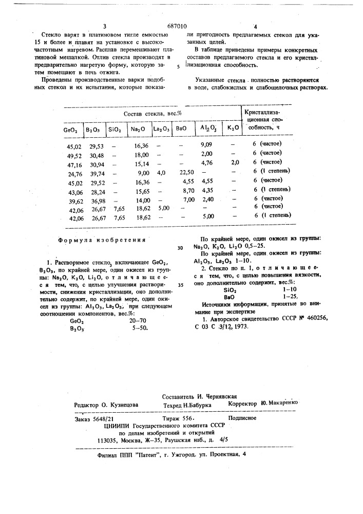 Растворимое стекло (патент 687010)