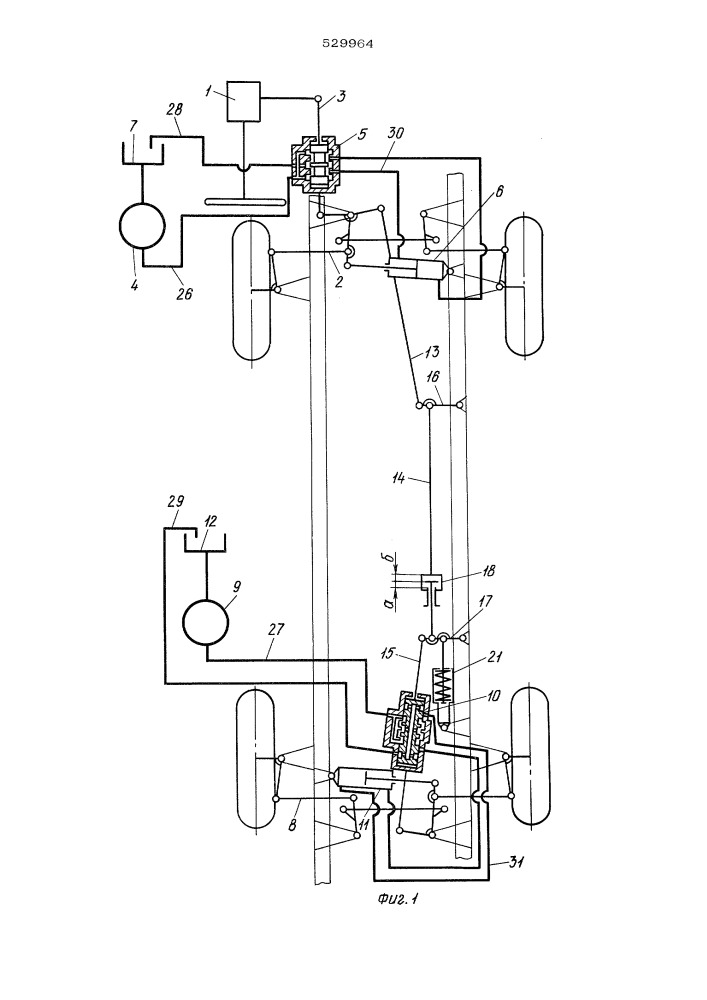 Система управления колесами транспортного средства (патент 529964)